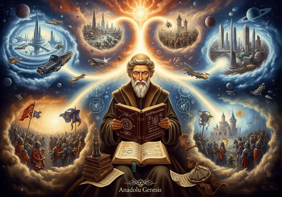 Nostradamus’un kehanetleri, paralel evrenler ve galaktik federasyon Anadolu Genesis’te. Geleceğin sırları, bilim ve mistisizmle harmanlanmış heyecan verici bir yolculuk!